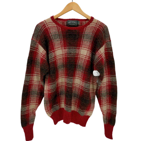 ポロカントリーラルフローレン POLO COUNTRY RALPH LAUREN チェック柄エルボーパッチ クルーネックニット メンズ JPN:M