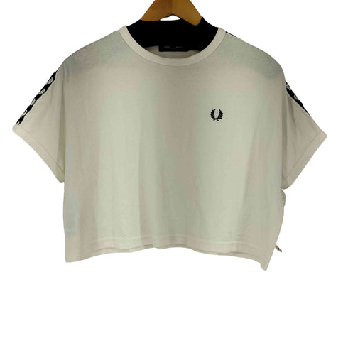フレッドペリー FRED PERRY ロゴライン S/S クロップドTシャツ レディース US 6