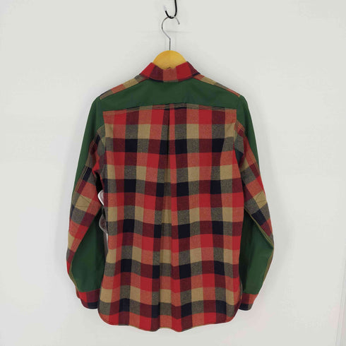 ジュンヤワタナベコムデギャルソンマン JUNYA WATANABE COMME des GARCONS MAN AD2009 ウールチェックシャツ ナイロン切替 エルボーステッチ メンズ JPN:S