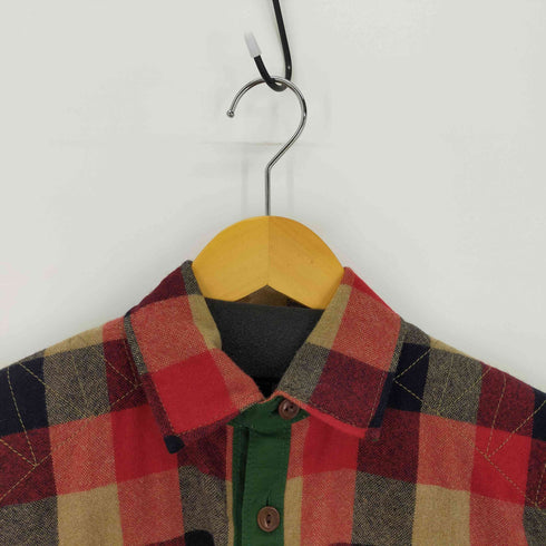 ジュンヤワタナベコムデギャルソンマン JUNYA WATANABE COMME des GARCONS MAN AD2009 ウールチェックシャツ ナイロン切替 エルボーステッチ メンズ JPN:S