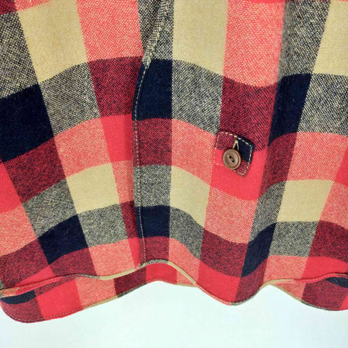 ジュンヤワタナベコムデギャルソンマン JUNYA WATANABE COMME des GARCONS MAN AD2009 ウールチェックシャツ ナイロン切替 エルボーステッチ メンズ JPN:S