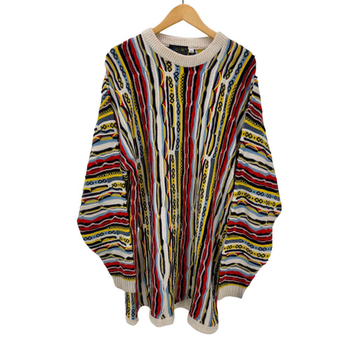クージー COOGI オーストラリア製 マルチカラー3D クルーネックニット メンズ JPN:XL