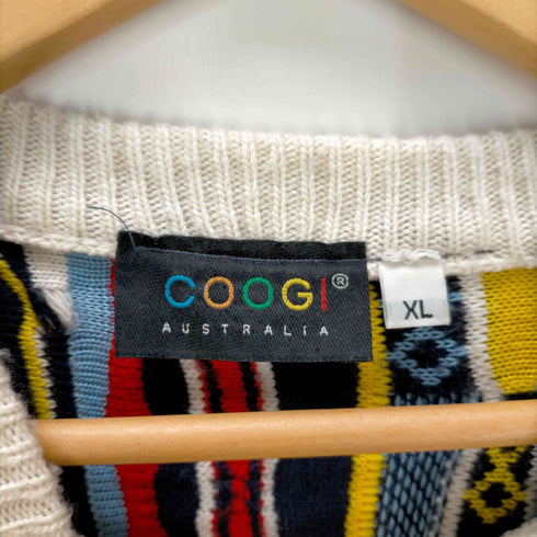 クージー COOGI オーストラリア製 マルチカラー3D クルーネックニット メンズ JPN:XL