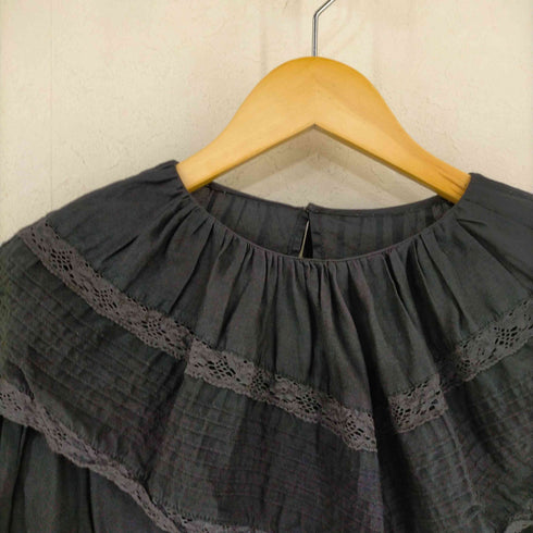 ドットアンドストライプスチャイルドウーマン Dot&Stripes CHILD WOMAN 80ボイルレースピンタック ケープカラーブラウス レディース FREE