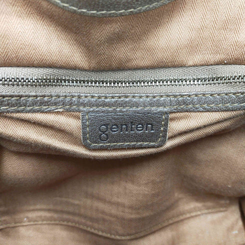 ゲンテン genten 内側ヘリンボーンレザーハンドバッグ レディース