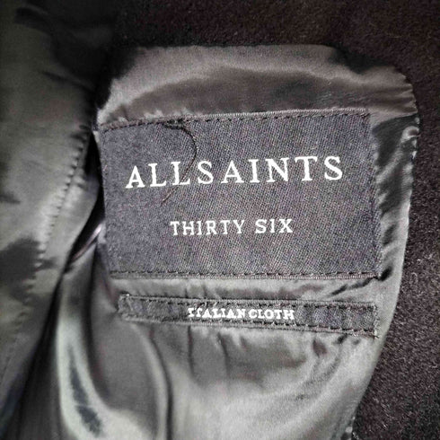 オールセインツ ALLSAINTS BLACK MALTO WOOL BLEND PEACOAT COAT JACKET メンズ import:S
