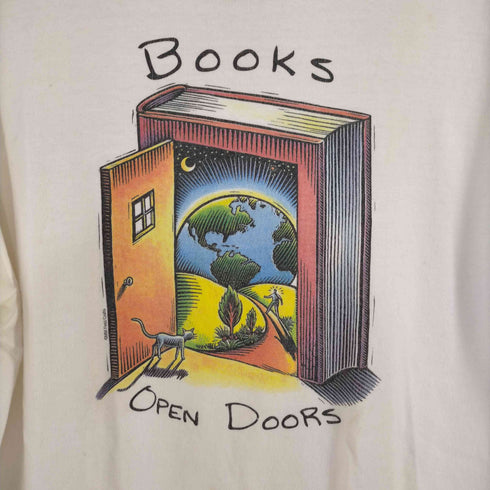 ヘインズ Hanes フロントプリントTシャツ BOOKS OPEN DOORS @MM Field Crafts メンズ import:L