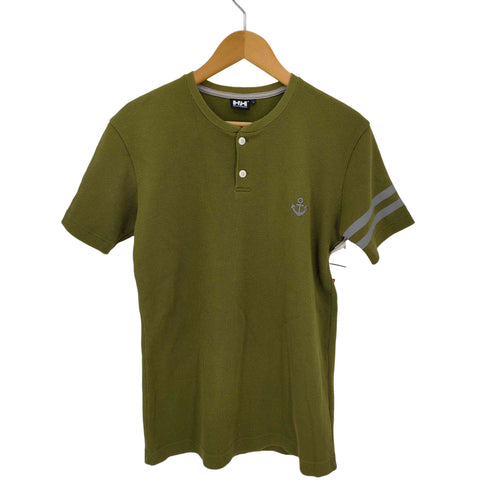 ヘリーハンセン HELLY HANSEN アンカー刺繍 ヘンリーネック サーマル S/S Tシャツ 袖ライン メンズ import:L