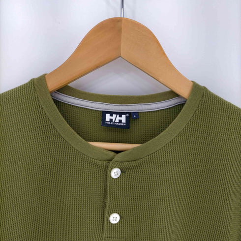 ヘリーハンセン HELLY HANSEN アンカー刺繍 ヘンリーネック サーマル S/S Tシャツ 袖ライン メンズ import:L