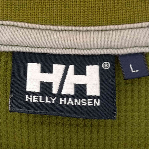 ヘリーハンセン HELLY HANSEN アンカー刺繍 ヘンリーネック サーマル S/S Tシャツ 袖ライン メンズ import:L