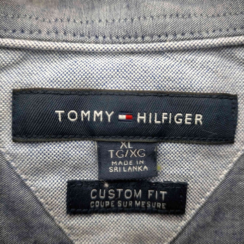 トミーヒルフィガー TOMMY HILFIGER CUSTUM FIT S/S レギュラーカラーシャツ メンズ import:XL