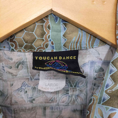 TOUCAN DANCE 80-90s 総柄 オープンカラーアロハシャツ メンズ import:L