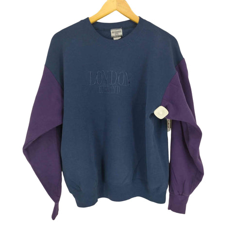 リー Lee 90S MADE IN USA LONDON ENGLAND刺繍 袖切替スウェット メンズ JPN:L