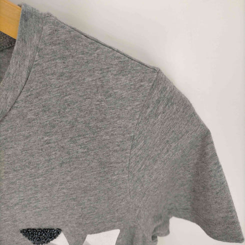 マックスアンドコー MAX & CO. ロゴプリント ビーズ刺繍 クルーネックTシャツ レディース import:M