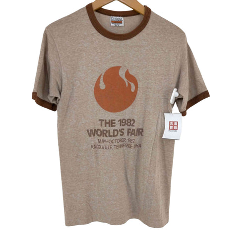 ヘインズ Hanes 80s MADE IN USA フロントラバープリントリンガーTシャツ THE 1982 WORLD's FAIR メンズ import:M