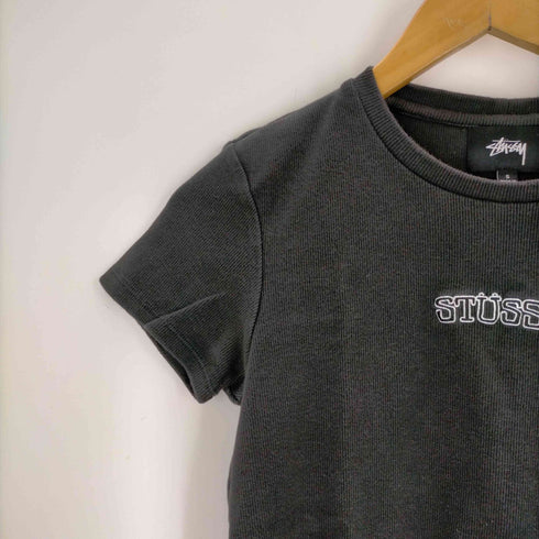 ステューシーウィメン Stussy Women フロント刺繍 リブクルーネック レディース JPN:S