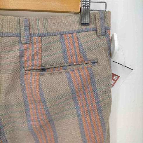 マンシングウェア Munsingwear 90S ウール混 リネン マドラスチェック 2タック スラックスパンツ メンズ 79