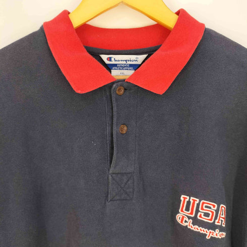 チャンピオン Champion 三角タグ ロゴ刺繍 USA スイッチングパターンポロシャツ メンズ XXL