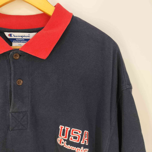 チャンピオン Champion 三角タグ ロゴ刺繍 USA スイッチングパターンポロシャツ メンズ XXL