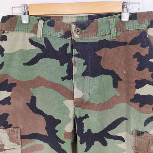カモ柄 迷彩 リップストップ コンバットパンツ カーゴパンツ メンズ MEDIUM-REGULAR