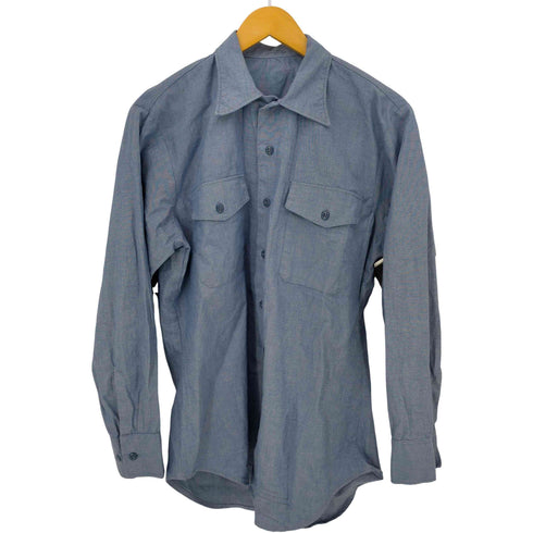 ユーエスネイビー U.S.NAVY 両フラップポケット シャンブレーシャツ メンズ import:M