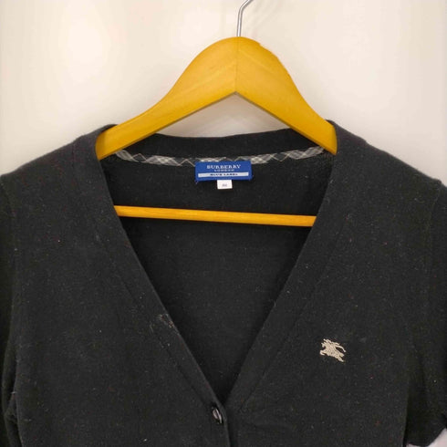 バーバリーブルーレーベル BURBERRY BLUE LABEL ロゴ刺繍 Vネックカーディガン レディース EUR:38