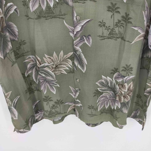 クラフトアンドバロー Croft&Barrow リーフ柄 レーヨンシャツ S/S メンズ JPN:XL