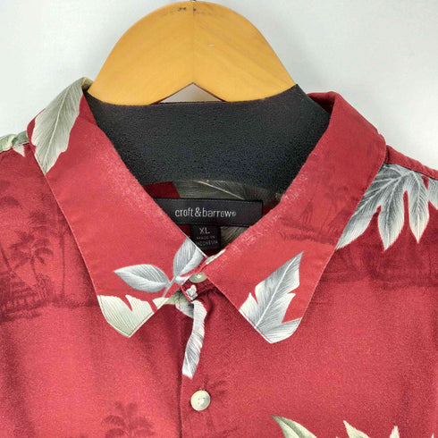 クラフトアンドバロー Croft&Barrow リーフ柄 レーヨンシャツ S/S メンズ JPN:XL