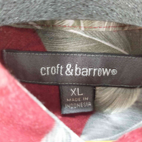 クラフトアンドバロー Croft&Barrow リーフ柄 レーヨンシャツ S/S メンズ JPN:XL