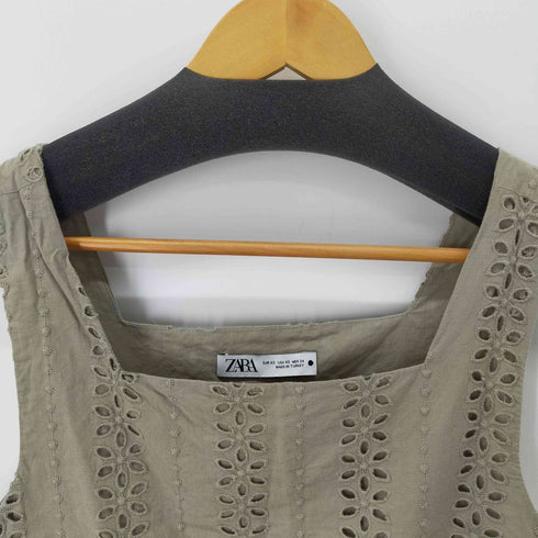 ザラ ZARA カットワークタンクトップ レディース import:S