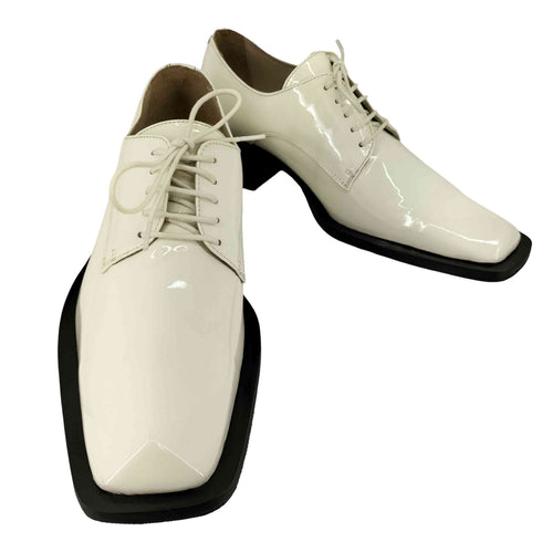 マーティンローズ Martine rose DAAB-WHITE PATENT スクエアトゥレースアップシューズ メンズ EUR:40