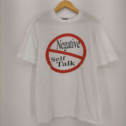 オニータ ONEITA アメリカ生地ジャマイカ製 Negative Self Talk メッセージプリントTシャツ 裾袖シングル メンズ import:L