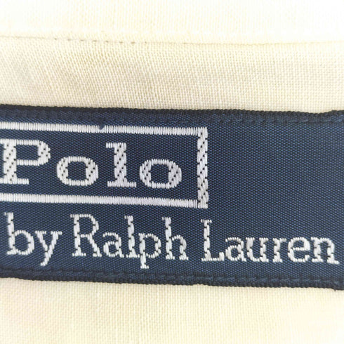 ポロラルフローレン POLO RALPH LAUREN リネンシルク 裾ポニー ブリーチ加工 マダラ オープンカラーシャツ メンズ import:XL