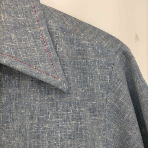 ナットナスト NAT NAST USA製 シャンブレーシャツ 半袖 チェーンステッチ 刺繍 メンズ import:M