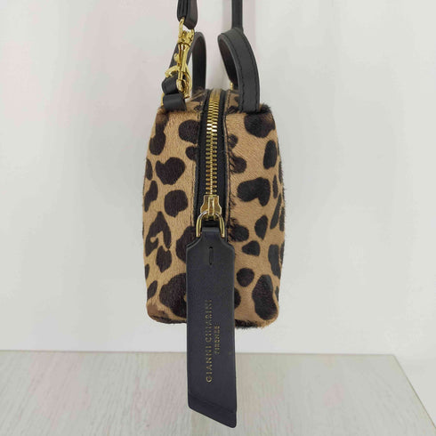 ジャンニキャリーニ GIANNI CHIARINI ハラコ 本革 レオパード柄ショルダーバッグ レディース