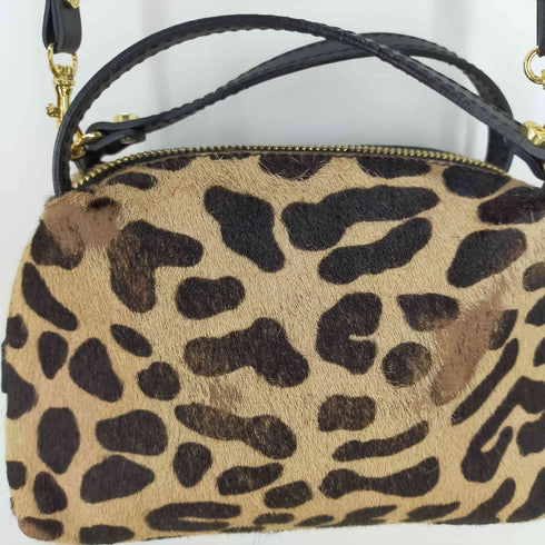 ジャンニキャリーニ GIANNI CHIARINI ハラコ 本革 レオパード柄ショルダーバッグ レディース