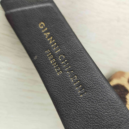 ジャンニキャリーニ GIANNI CHIARINI ハラコ 本革 レオパード柄ショルダーバッグ レディース
