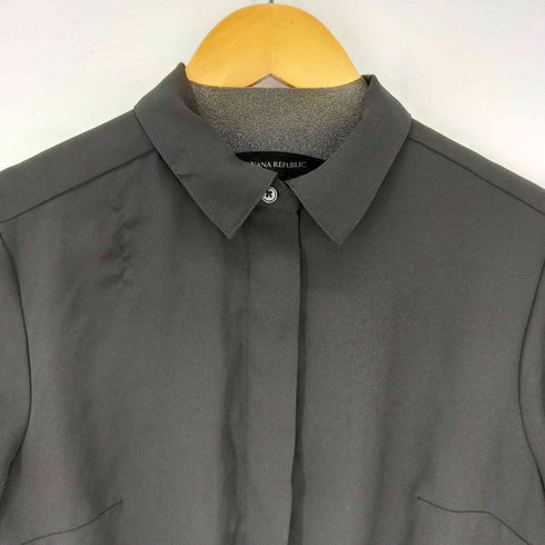 バナナリパブリック BANANA REPUBLIC シャツワンピース 長袖 比翼ボタン レディース O