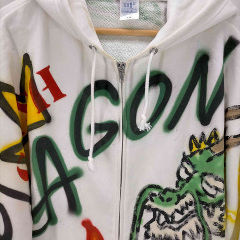 CASH ドラゴンペイントジップパーカー ハンドメイド メンズ JPN:XXL