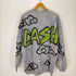 CASH ドラゴンペイントクルーネックスウェット リメイク メンズ 2XL