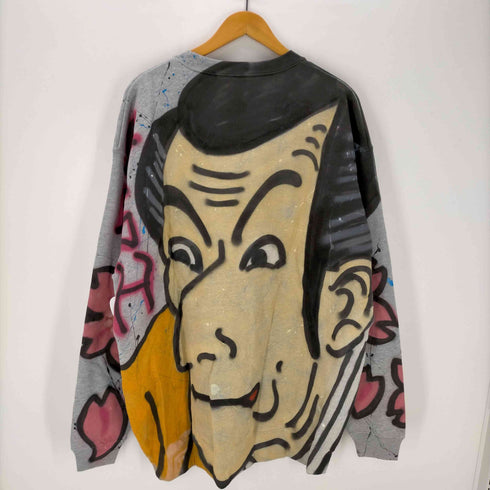 CASH 浮世絵ペイントクルーネックスウェット リメイク メンズ 3XL