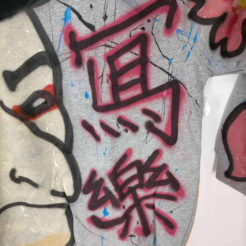 CASH 浮世絵ペイントクルーネックスウェット リメイク メンズ 3XL
