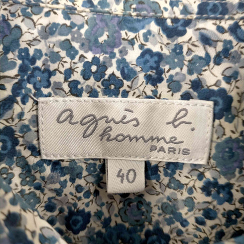 アニエスベーオム Agnes b.homme フラワープリント レギュラーカラーシャツ メンズ 40