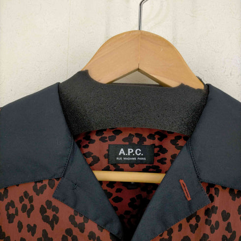 アーペーセー A.P.C. シルク混 レオパード オープンカラーシャツ メンズ JPN:M