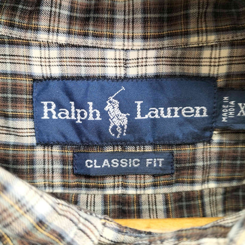 ラルフローレン RALPH LAUREN CLASSIC FIT スモールポニー刺繍 BD L/S チェックシャツ メンズ import:XL