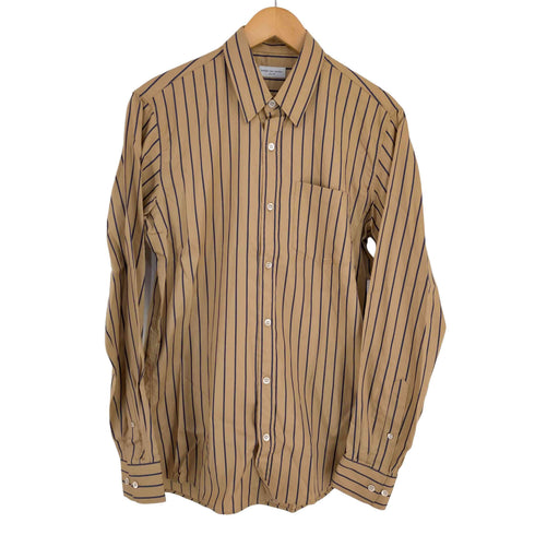 ドリスヴァンノッテン DRIES VAN NOTEN BLUE STRIPED BEIGE BUTTONED SHIRT メンズ JPN:46