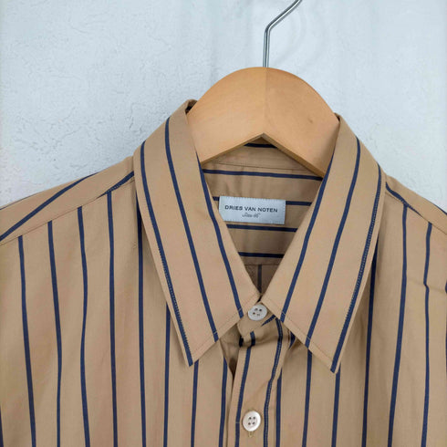 ドリスヴァンノッテン DRIES VAN NOTEN BLUE STRIPED BEIGE BUTTONED SHIRT メンズ JPN:46