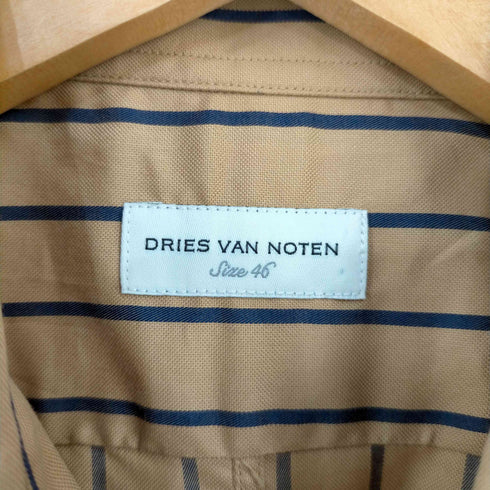 ドリスヴァンノッテン DRIES VAN NOTEN BLUE STRIPED BEIGE BUTTONED SHIRT メンズ JPN:46
