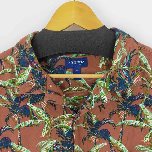 アリゾナジーン ARIZONA JEAN ヤシの木 アロハシャツ 開襟 レーヨン メンズ JPN:XL