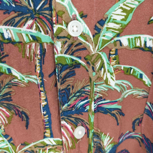 アリゾナジーン ARIZONA JEAN ヤシの木 アロハシャツ 開襟 レーヨン メンズ JPN:XL